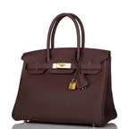 Hermes Rouge Sellier Togo Birkin 30cm Gold Hardware
