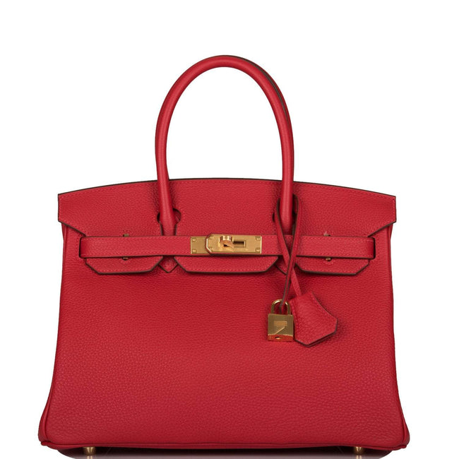 Hermes Birkin 30 Rouge Casaque Togo Gold Hardware Hover Image