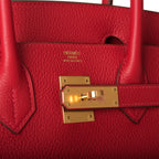 Hermes Birkin 30 Rouge Casaque Togo Gold Hardware