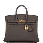 Hermes Birkin 25 Etain Togo Gold Hardware