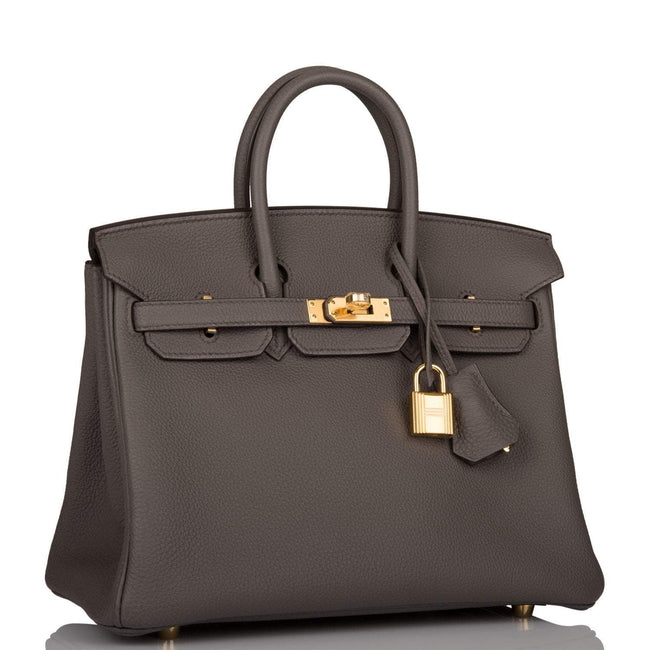 Hermes Birkin 25 Etain Togo Gold Hardware Hover Image