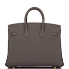 Hermes Birkin 25 Etain Togo Gold Hardware
