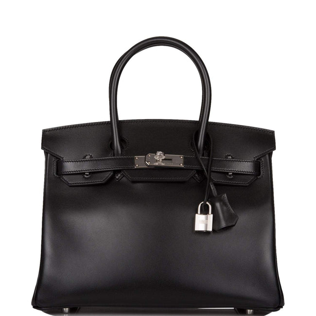 Hermes Birkin 30 Black Tadelakt Palladium Hardware Hover Image