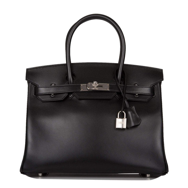 Hermes Birkin 30 Black Tadelakt Palladium Hardware Main Image