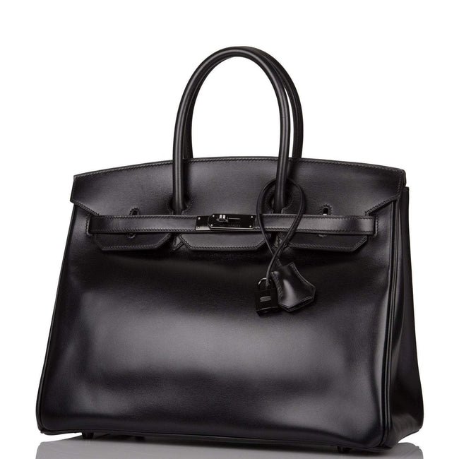 Hermes Birkin 35cm  SO Black Box Black Hardware Main Image