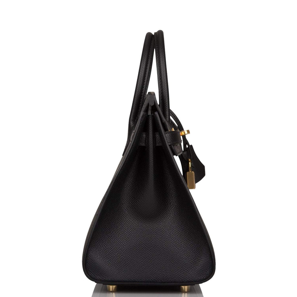 Hermes Birkin Sellier 25 Black Epsom Gold Hardware