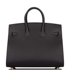 Hermes Birkin Sellier 25 Black Epsom Gold Hardware