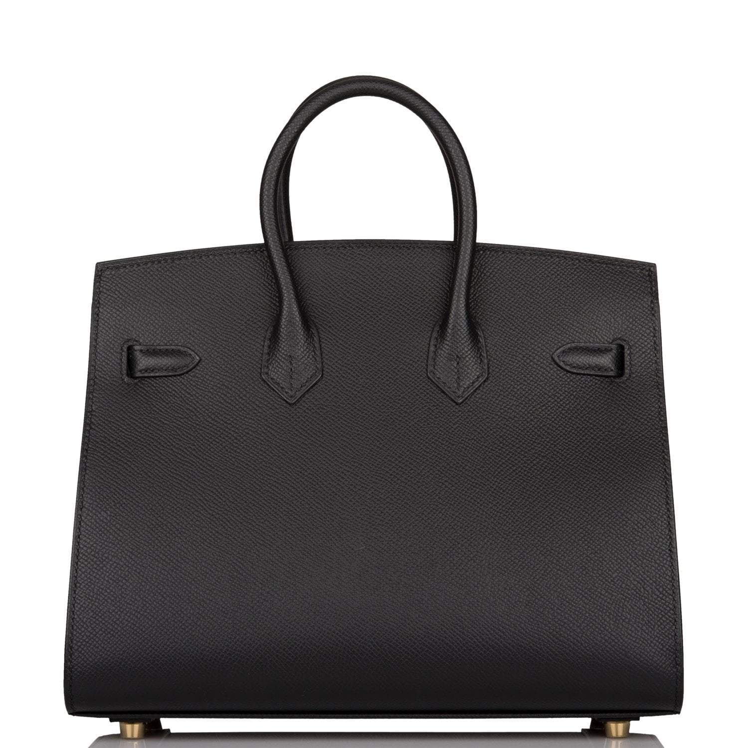 Hermes Birkin Sellier 25 Black Epsom Gold Hardware