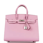 Hermes Birkin 25 Mauve Sylvestre Sellier Veau Madame Palladium Hardware
