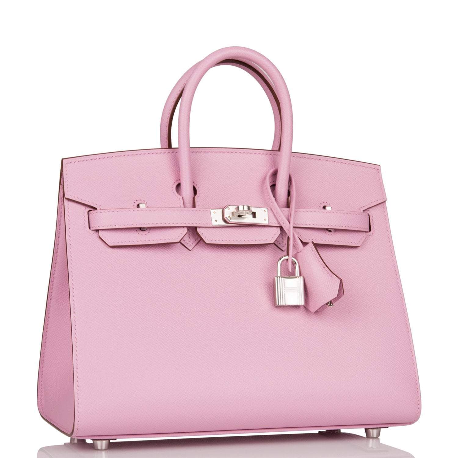 Hermes Birkin 25 Mauve Sylvestre Sellier Veau Madame Palladium Hardware