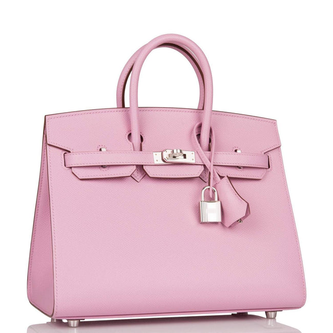 Hermes Birkin 25 Mauve Sylvestre Sellier Veau Madame Palladium Hardware Main Image