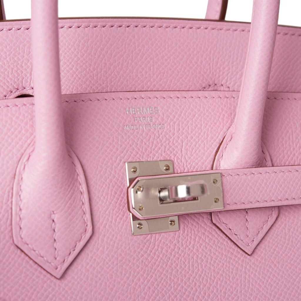 Hermes Birkin 25 Mauve Sylvestre Sellier Veau Madame Palladium Hardware