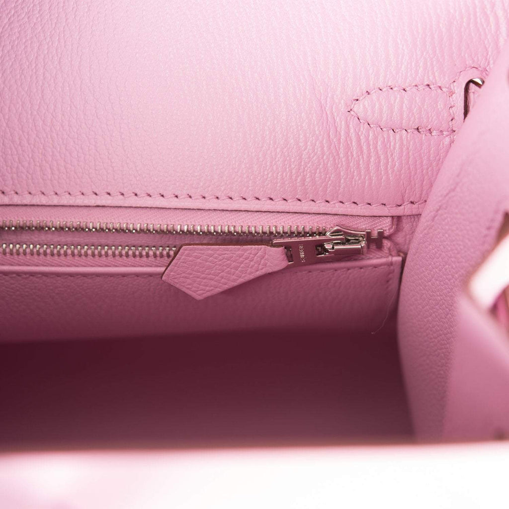 Hermes Birkin 25 Mauve Sylvestre Sellier Veau Madame Palladium Hardware