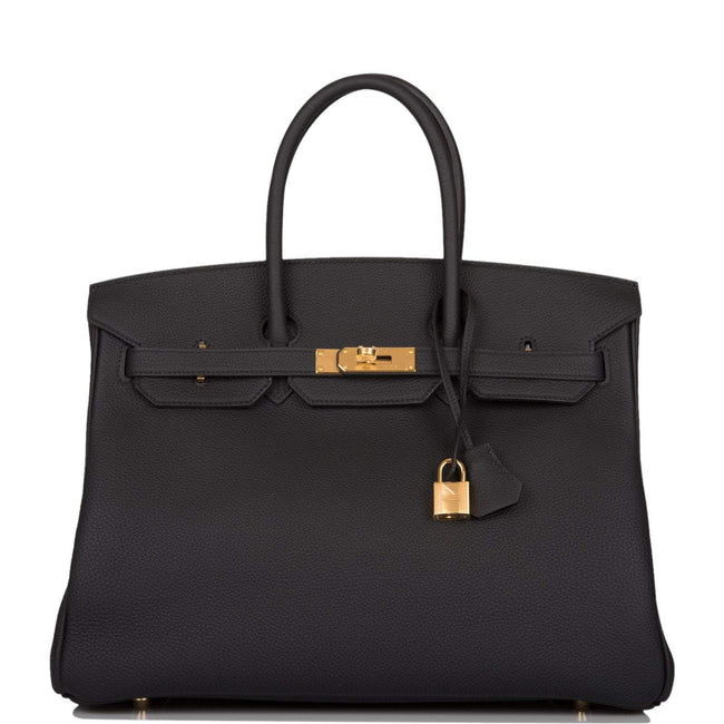 Hermes Birkin 35 Black Togo Gold Hardware Hover Image