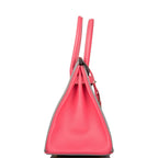 Hermes Birkin 30 Gris Mouette and Rose Azalee Epsom Permabrass Hardware