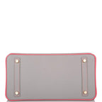 Hermes Birkin 30 Gris Mouette and Rose Azalee Epsom Permabrass Hardware