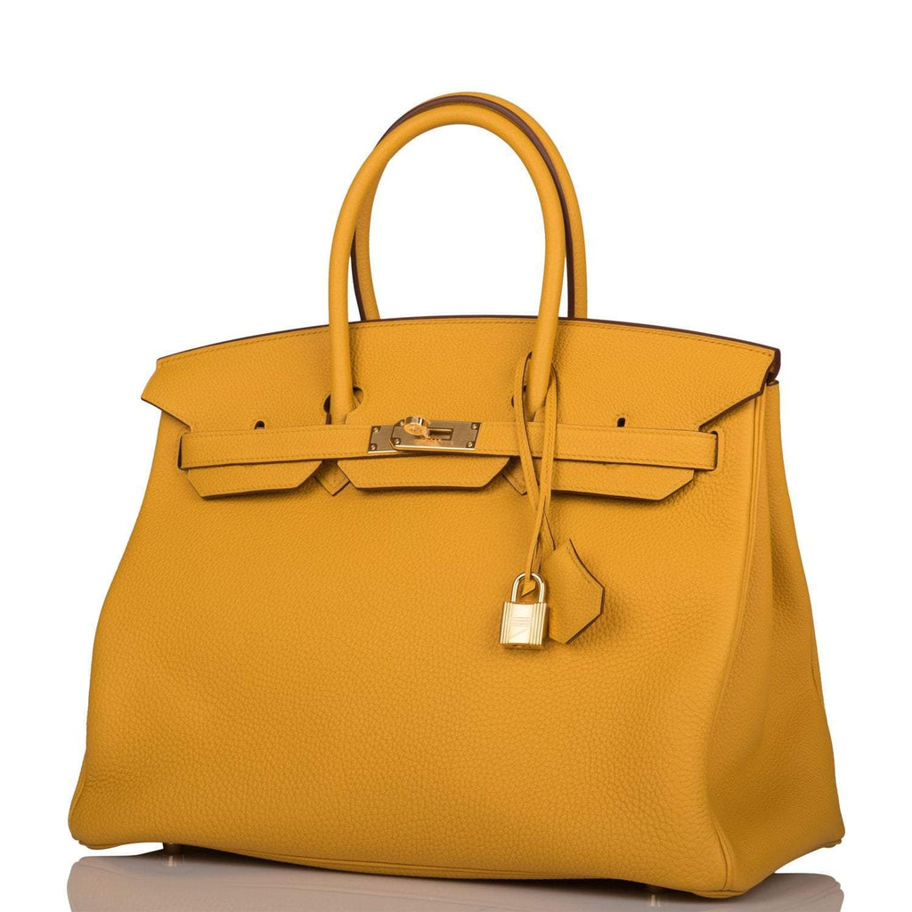 Hermes Birkin 35 Jaune Ambre Togo Gold Hardware