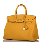 Hermes Birkin 35 Jaune Ambre Togo Gold Hardware