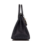 Hermes Birkin 25 Bleu Indigo Ostrich Rose Gold Hardware