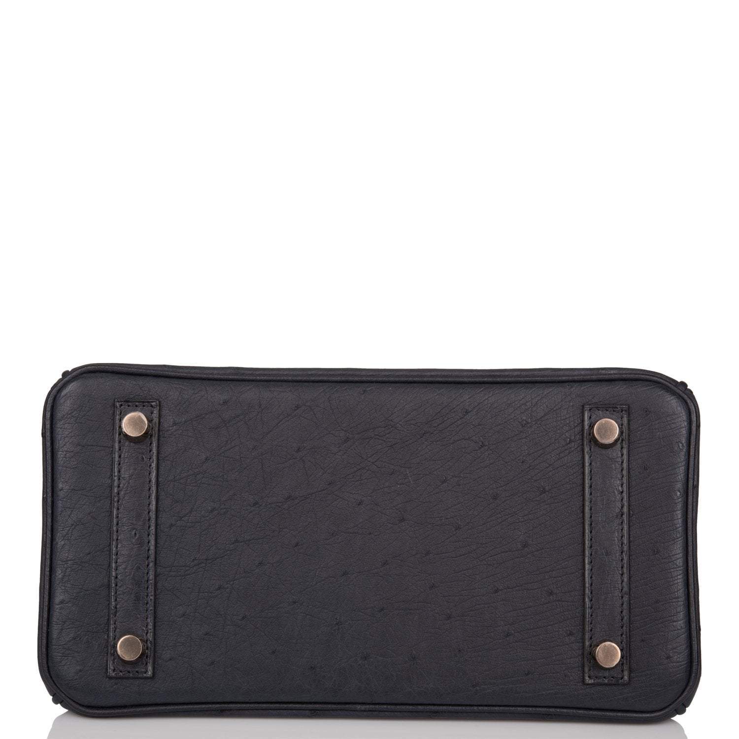 Hermes Birkin 25 Bleu Indigo Ostrich Rose Gold Hardware