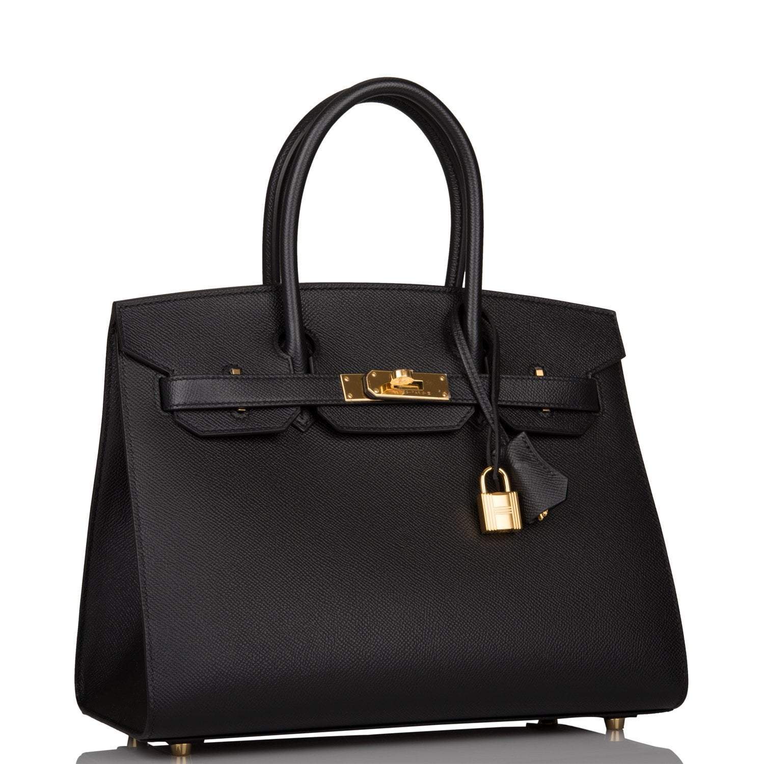 Hermes Birkin Sellier 30 Black Epsom Gold Hardware
