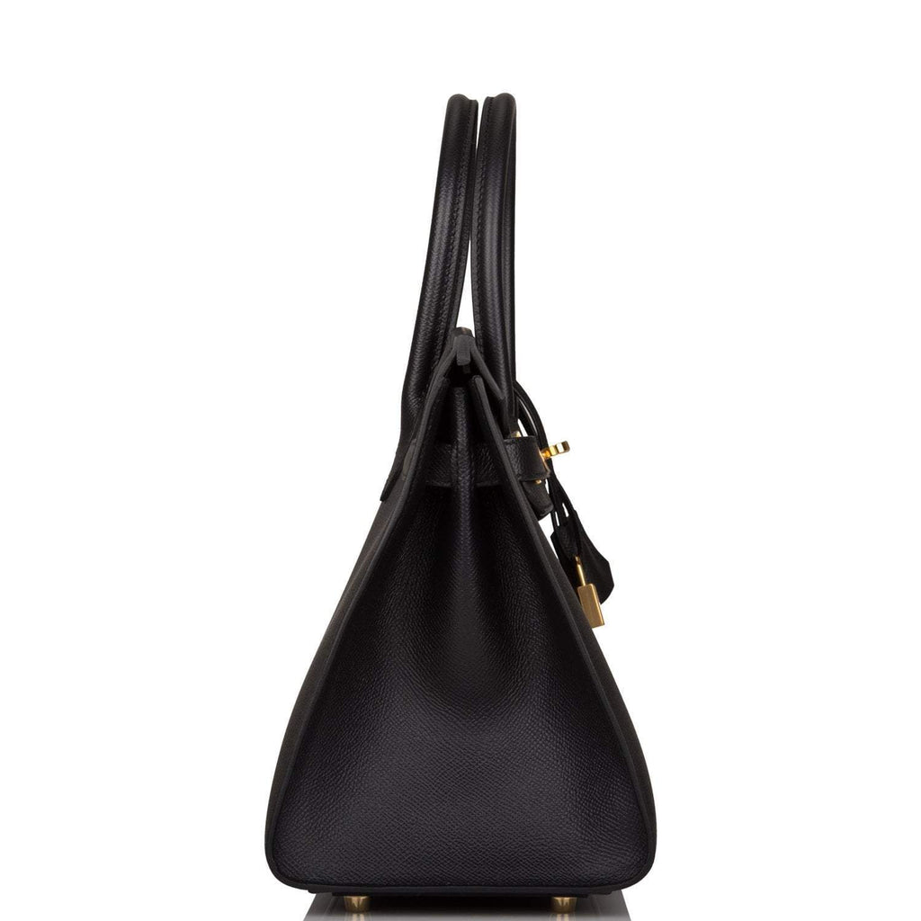 Hermes Birkin Sellier 30 Black Epsom Gold Hardware