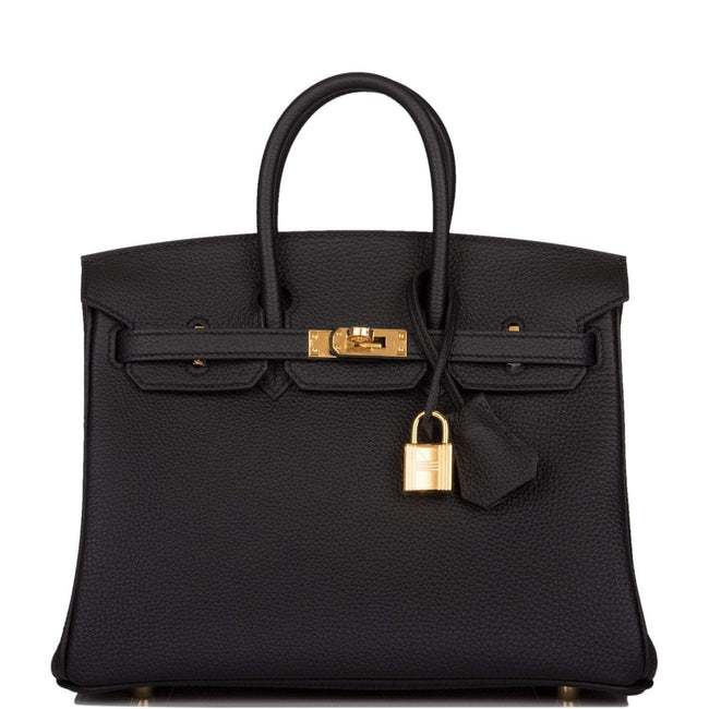 Hermes Birkin 25 Black Togo Gold Hardware Hover Image