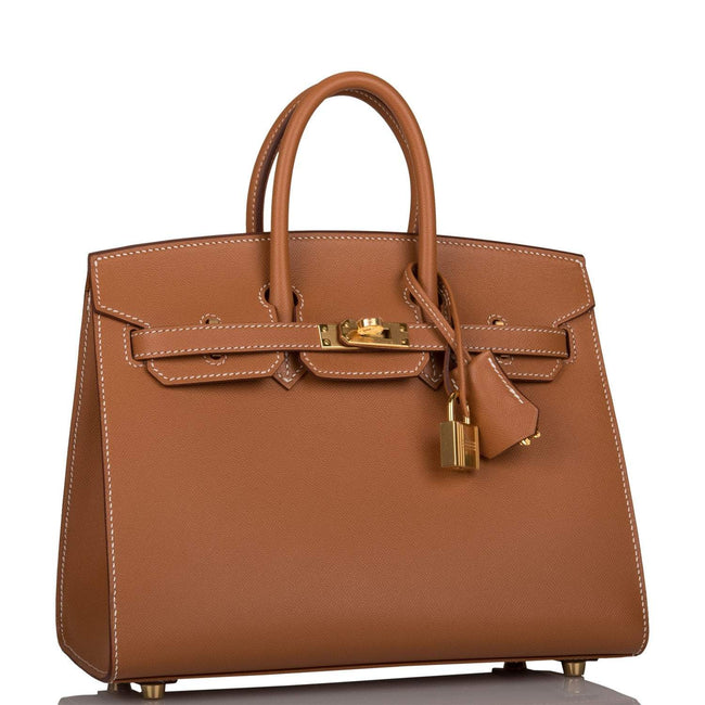Hermes Birkin Sellier 25 Gold Veau Madame Gold Hardware Main Image