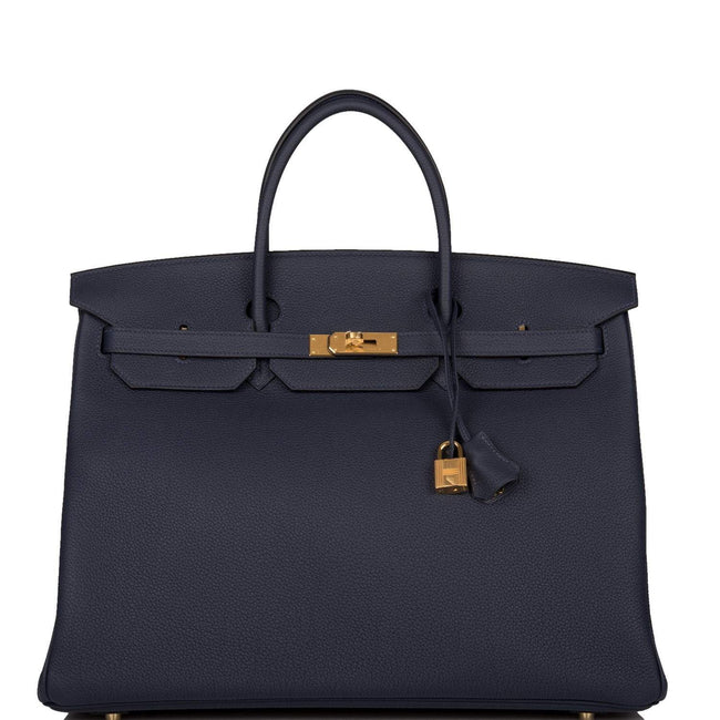Hermes Birkin 40 Bleu Nuit Togo Gold Hardware Main Image