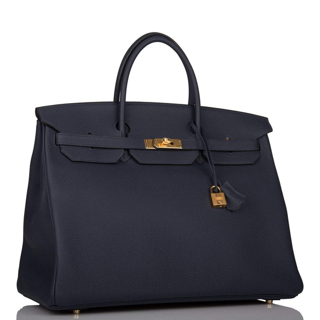 Hermes Birkin 40 Bleu Nuit Togo Gold Hardware Hover Image