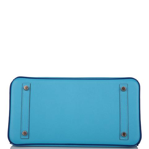 Hermes Birkin 30 Celeste and Bleu Electric Epsom Rose Gold Hardware