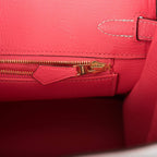 Hermes Birkin 25 Gris Perle and Rose Azalee Chèvre Brushed Gold Hardware