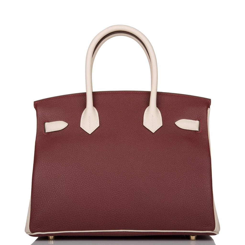 Hermes Birkin 30 Rouge H and Craie Togo Brushed Gold Hardware