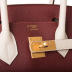 Hermes Birkin 30 Rouge H and Craie Togo Brushed Gold Hardware