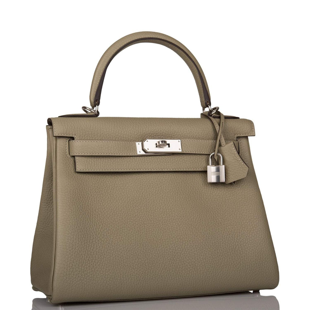 Hermes Kelly Retourne 28 Sauge Clemence Palladium Hardware