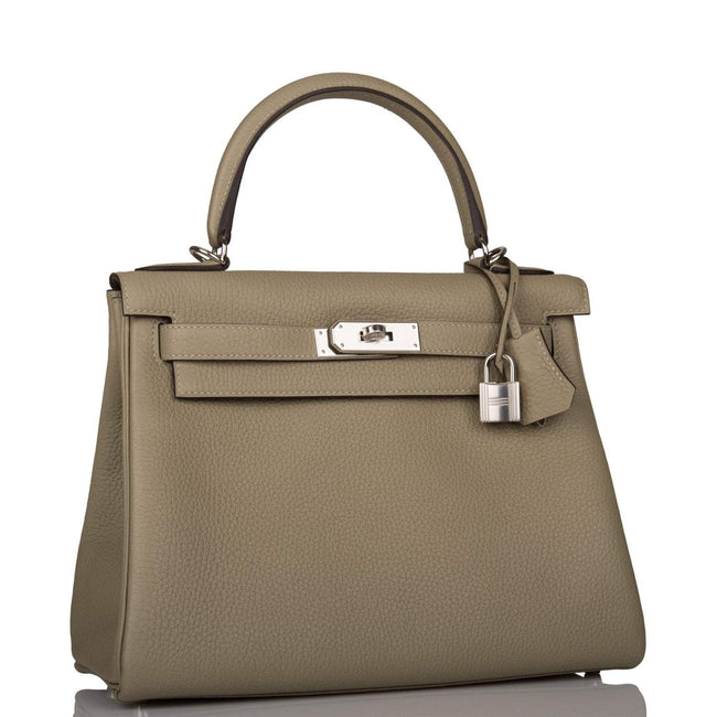 Hermes Kelly Retourne 28 Sauge Clemence Palladium Hardware Main Image