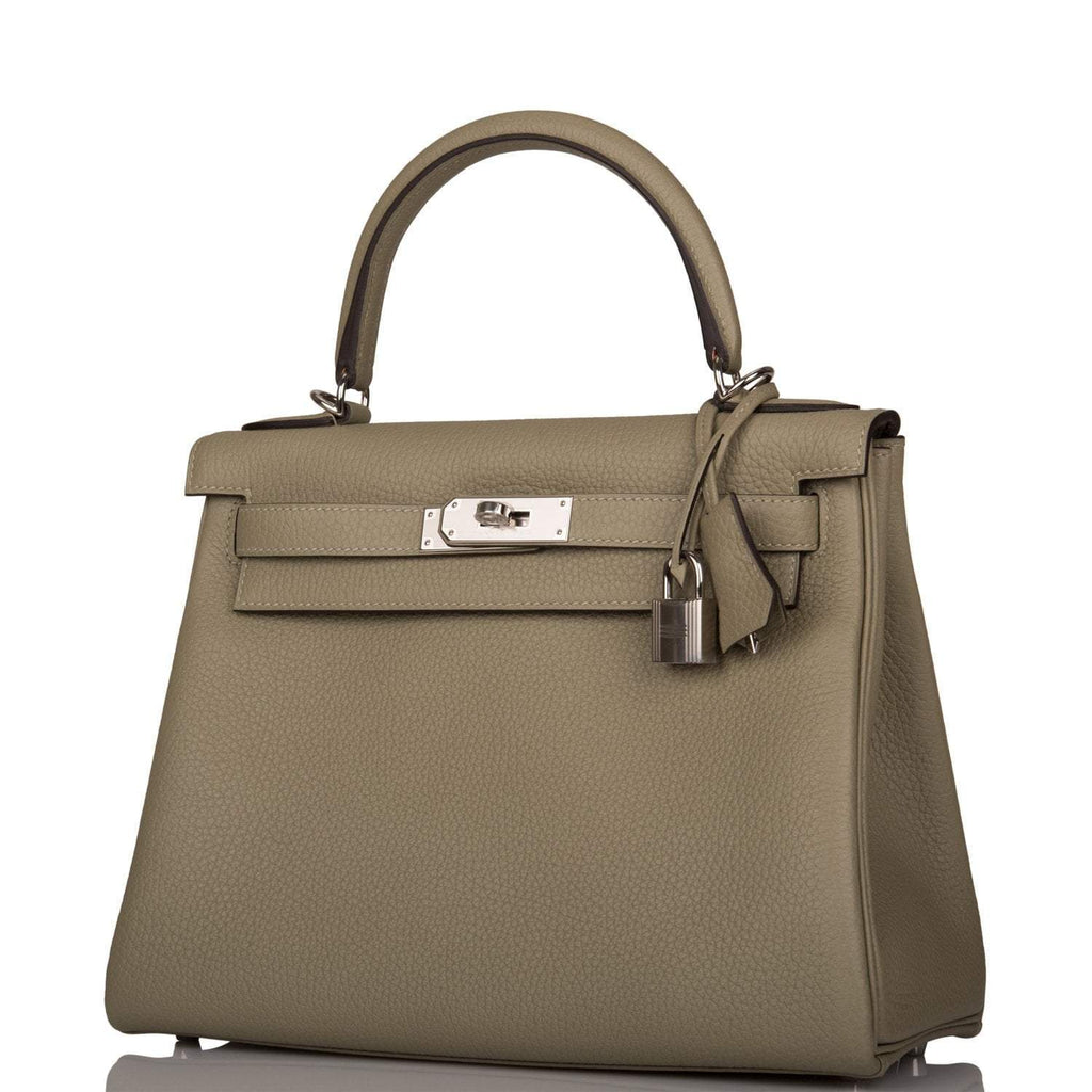 Hermes Kelly Retourne 28 Sauge Clemence Palladium Hardware