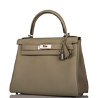 Hermes Kelly Retourne 28 Sauge Clemence Palladium Hardware