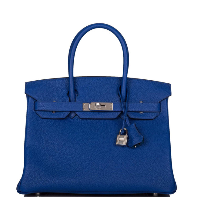 Hermes Birkin 30 Bleu Electric Verso Clemence Palladium Hardware Hover Image