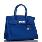 Hermes Birkin 30 Bleu Electric Verso Clemence Palladium Hardware