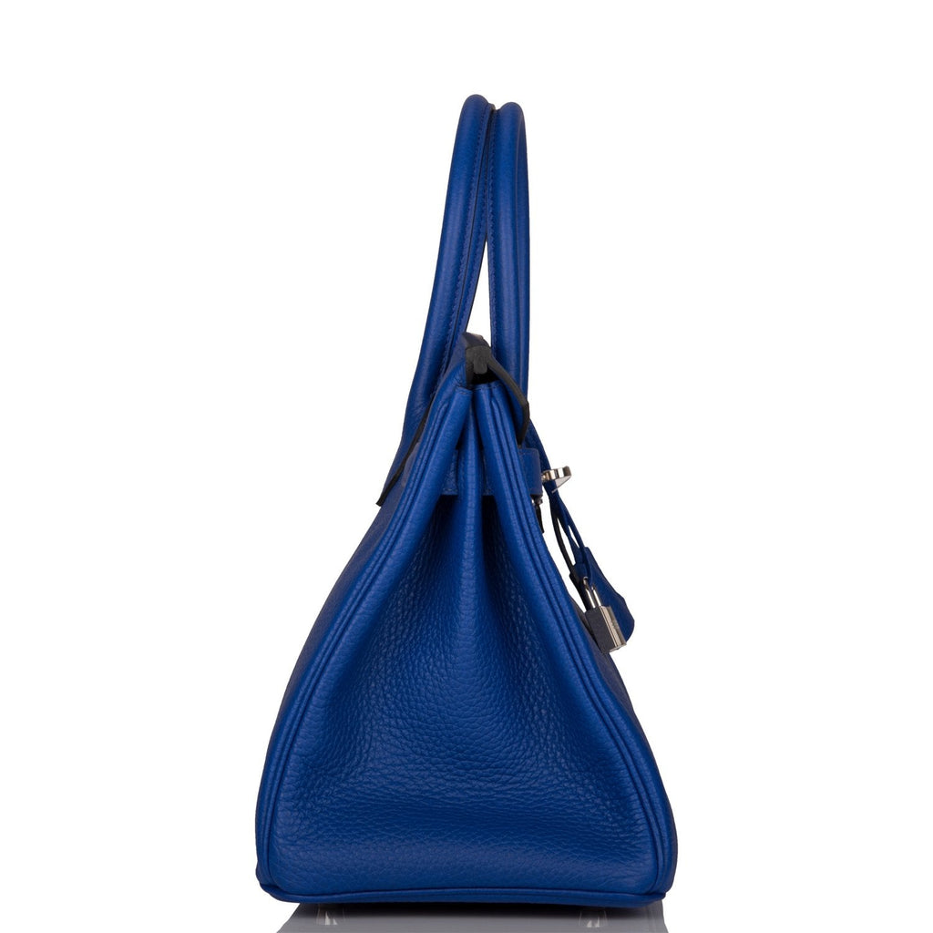 Hermes Birkin 30 Bleu Electric Verso Clemence Palladium Hardware