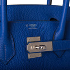 Hermes Birkin 30 Bleu Electric Verso Clemence Palladium Hardware