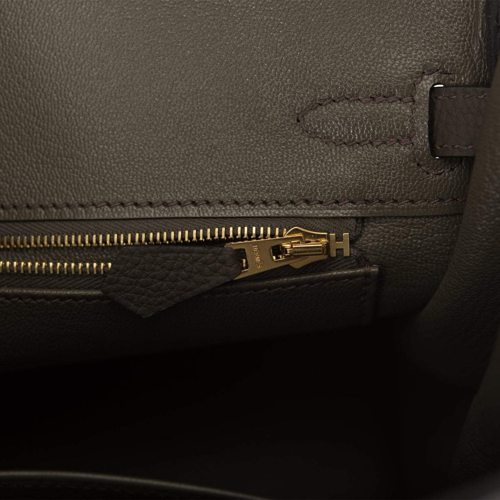 Hermes Birkin 25 Vert de Gris Togo Gold Hardware