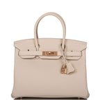 Hermes Birkin 30 Craie Togo Rose Gold Hardware