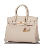 Hermes Birkin 30 Craie Togo Rose Gold Hardware