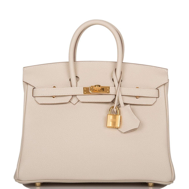 Hermes Birkin 25 Craie Togo Gold Hardware Hover Image