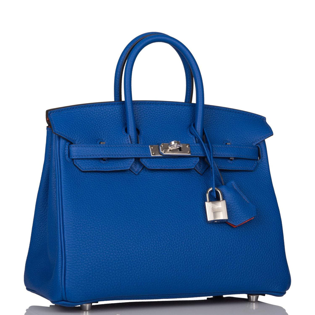 Hermes Birkin 25 Bleu Royal Verso Togo Palladium Hardware