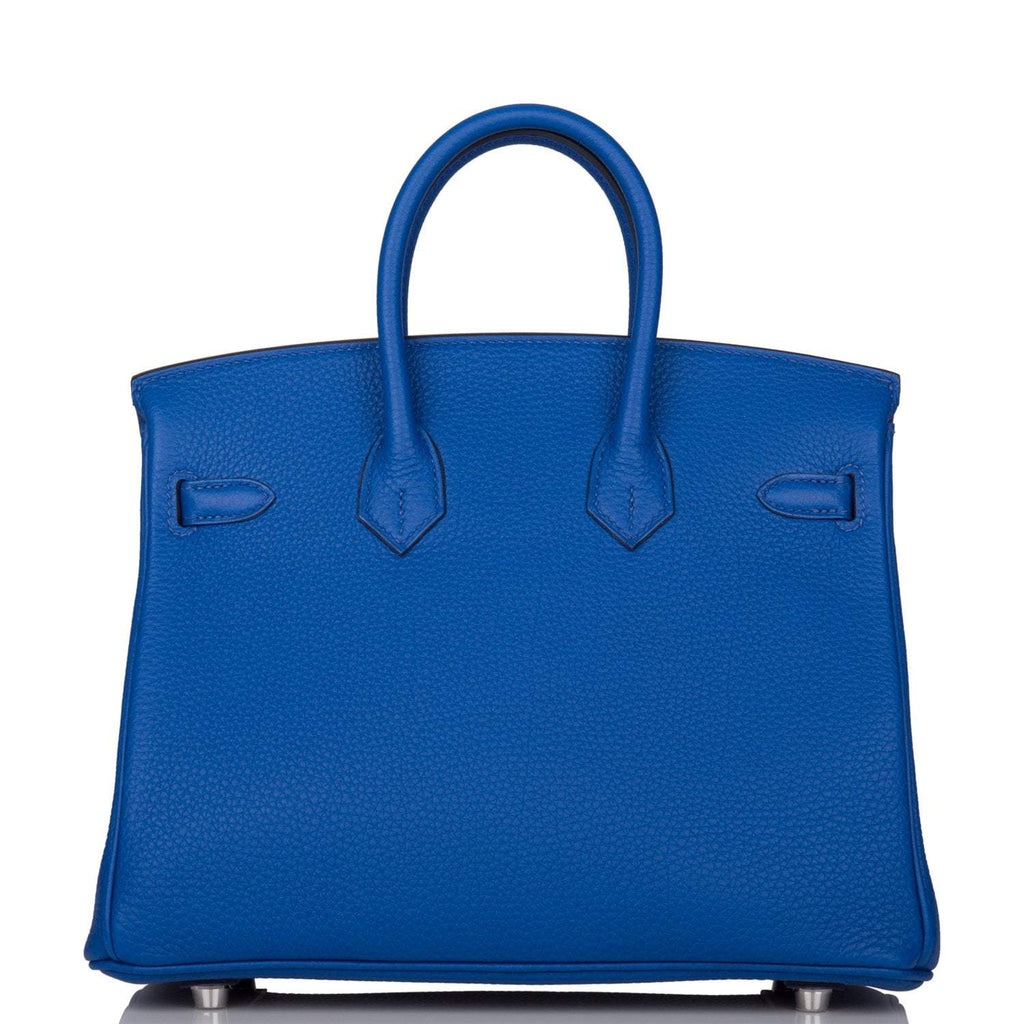 Hermes Birkin 25 Bleu Royal Verso Togo Palladium Hardware