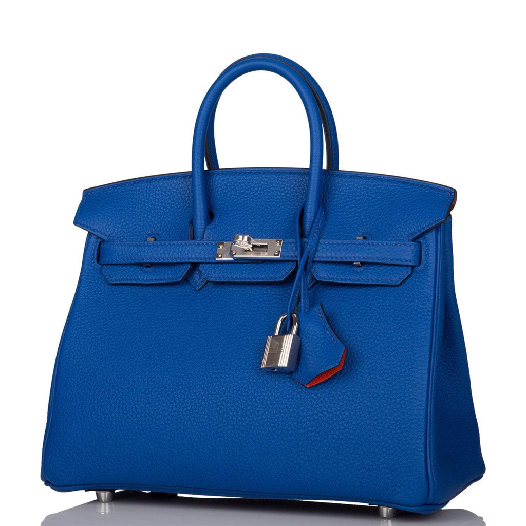 Hermes Birkin 25 Bleu Royal Verso Togo Palladium Hardware