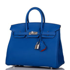 Hermes Birkin 25 Bleu Royal Verso Togo Palladium Hardware